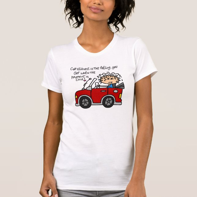 Humourous Car Sickness T-Shirt (Front)
