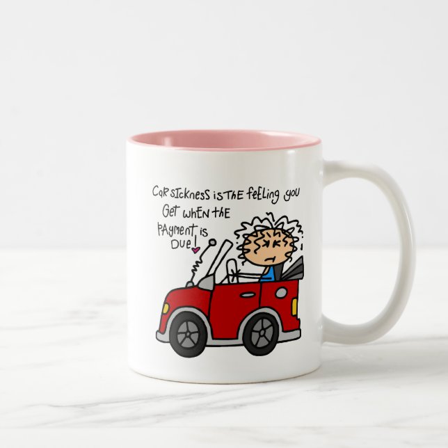Humourous Car Sickness Two-Tone Coffee Mug (Right)