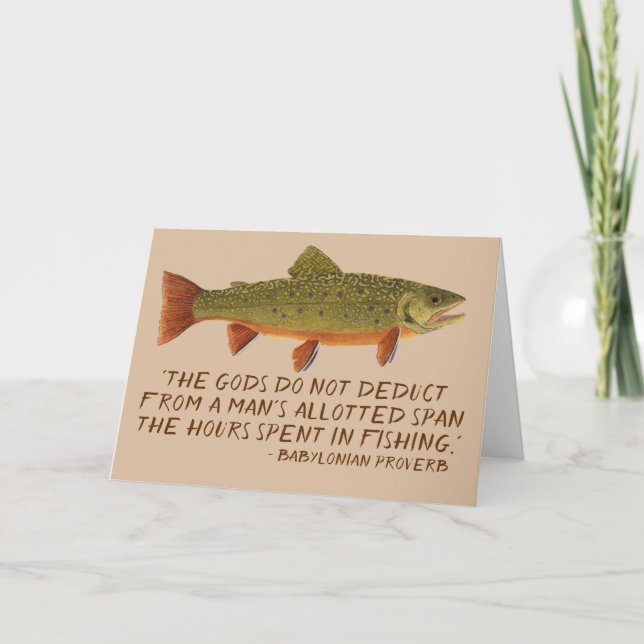 Humourous Card with a Brook Trout (Front)