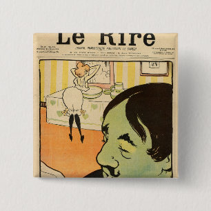Humourous cartoon 15 cm square badge