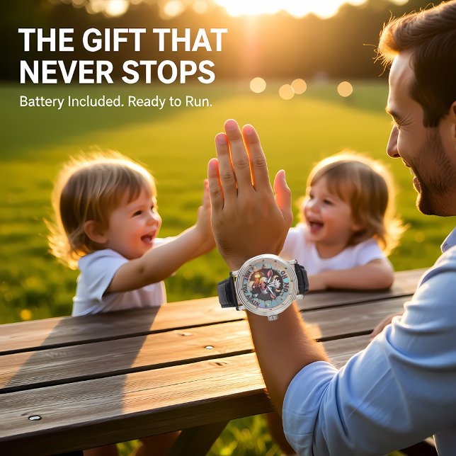 Humourous Cartoon Adorable Cow Funny Textual Art Watch (Creator Uploaded)