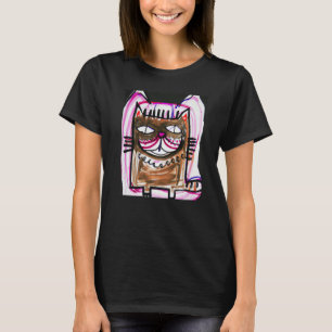 Humourous cat artwork kitty portrait meow kitten T-Shirt
