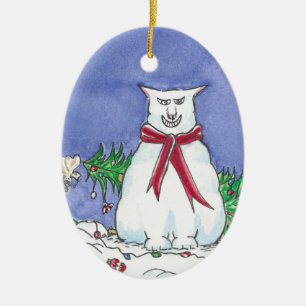 Humourous Cat Christmas Ornament