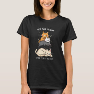 Humourous Cats - Humans Make Head Hurt Retro T-Shirt