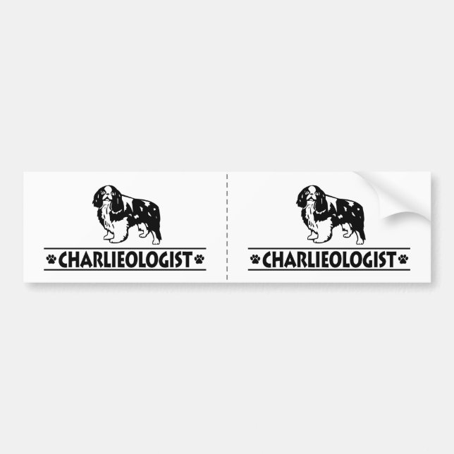 Humourous Cavalier King Charles Spaniel Bumper Sticker (Front)