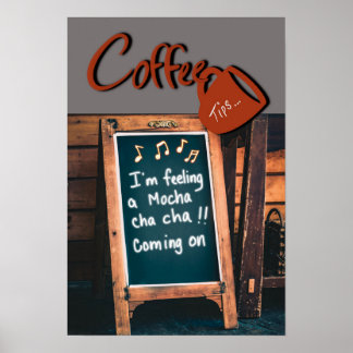 Humourous chalkboard quote red coffee mug kitchen poster