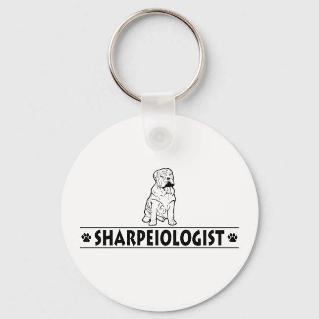 Humourous Chinese Shar-Pei Key Ring (Front)