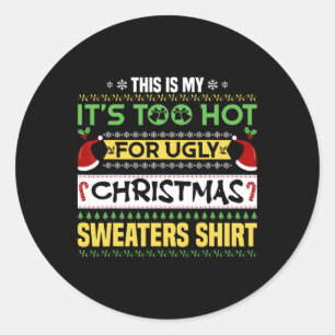Humourous Christmas In July Funny Beach Summer Chr Classic Round Sticker