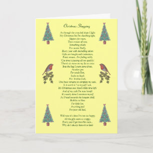 humourous christmas poem robin and xmas tree card