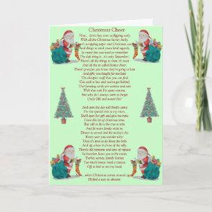 humourous christmas poem santa and xmas tree big holiday card