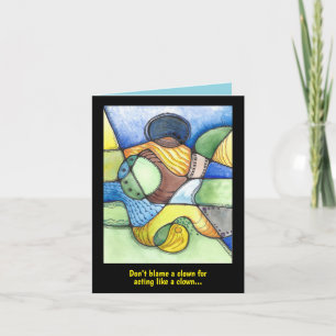 Humourous Circus Clown artwork Thank You Card