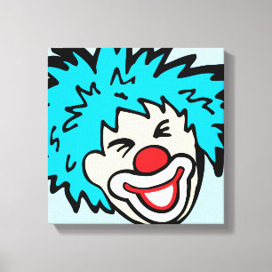 Humourous clown graphic canvas wrap print