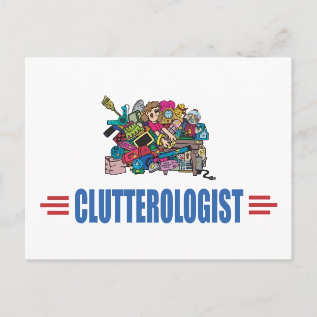 Humourous Clutter Postcard (Front)