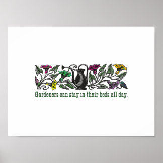Humourous colourful gardeners poster