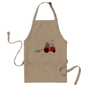 Humourous Country Farmer Tractor Cartoon Standard Apron