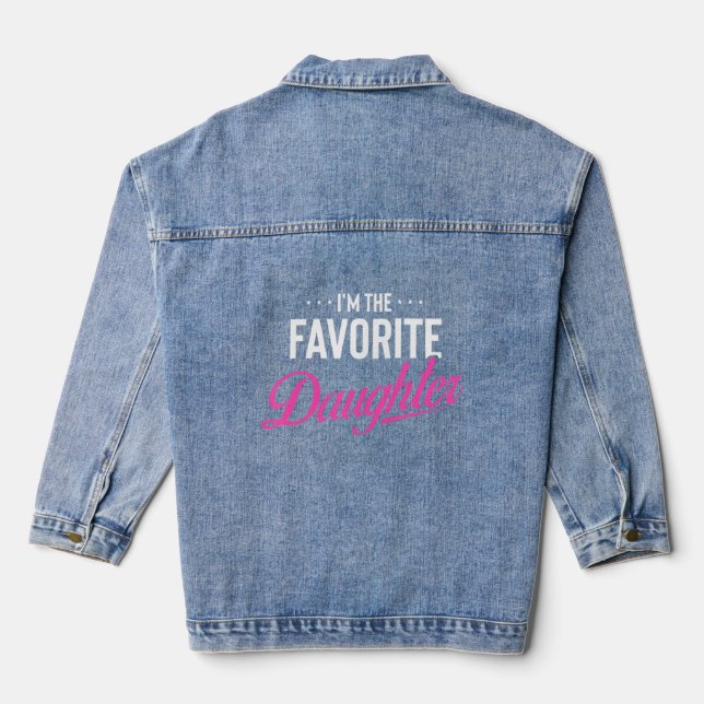 Humourous Daughters Best Loved Dearest Favourite S Denim Jacket (Back)
