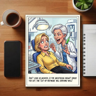 Humourous Dentist Office Cartoon Postcard