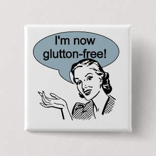 Humourous Dieting Glutton Free 15 Cm Square Badge