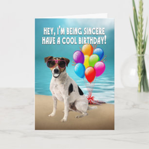 humourous dogy birthday card - happy jack russel d