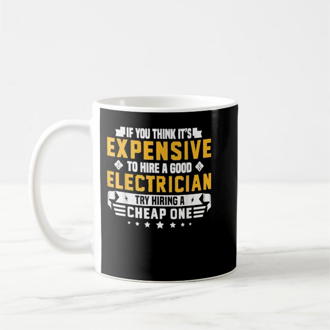 Humourous Electrician Pun Funny Electrician Techni Coffee Mug (Left)