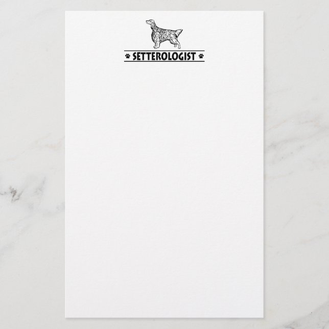 Humourous English Setter Stationery (Front)