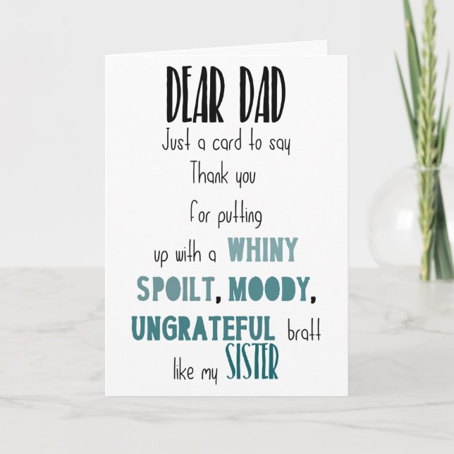Humourous father's day card (Front)