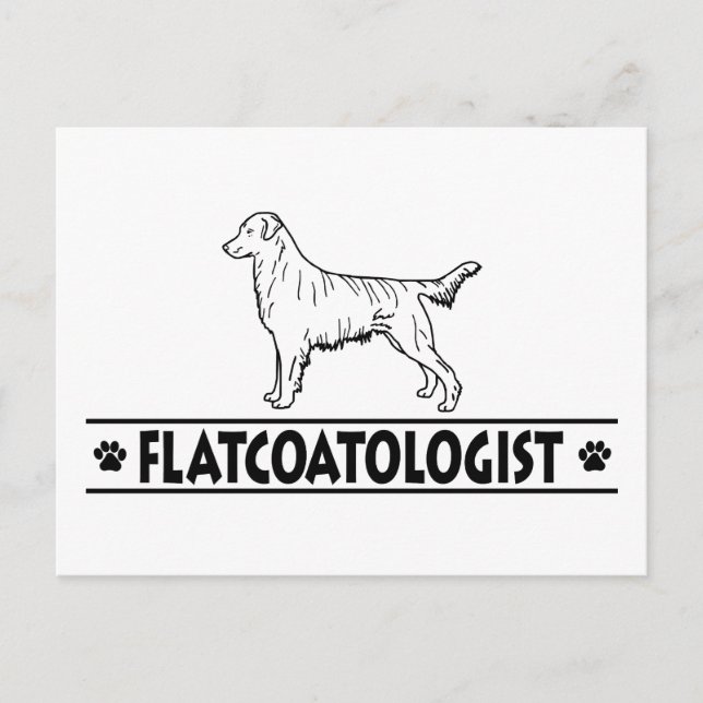 Humourous Flat Coated Retriever Postcard (Front)