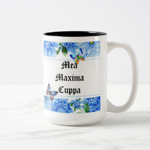 Humourous Floral Catholic Mea Cuppa Two-Tone Coffee Mug