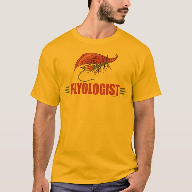 Humourous Fly Tying, Fly Fishing T-Shirt (Front)
