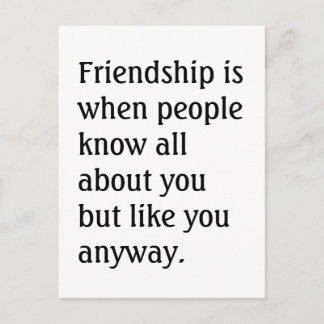 Humourous Friendship Quote Postcard