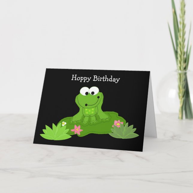 Humourous Frog on a Lily Pad Card (Front)