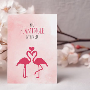 Humourous Funny Valentine's Day Card Pink Flamingo
