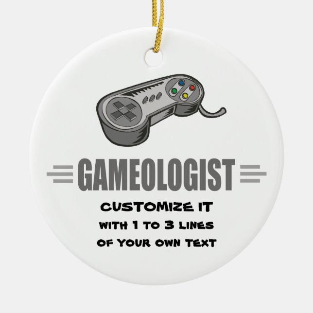 Humourous Gaming Ceramic Tree Decoration (Front)