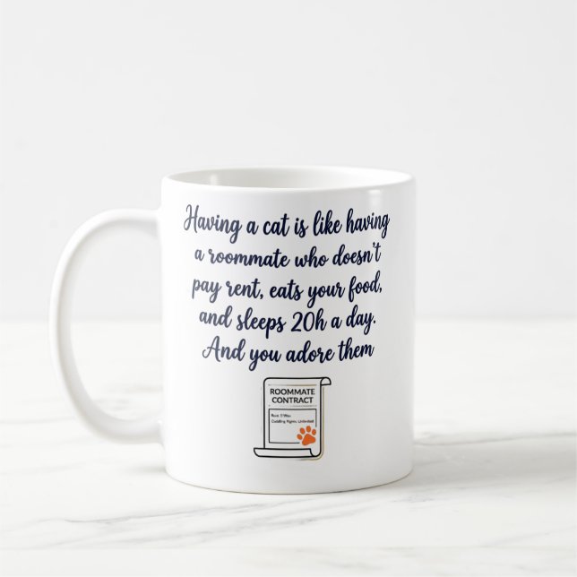 Humourous Gift for Cat Owners Coffee Mug (Left)
