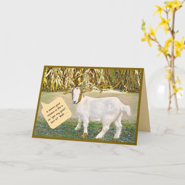 Humourous/Goat/You Get My GoatFolded Greeting Card (Yellow Flower)