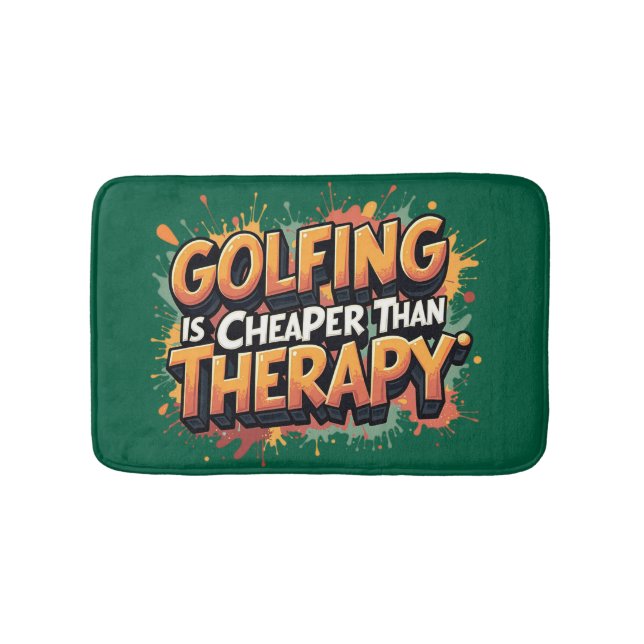 Humourous Golf Therapy Bathroom Fun Bath Mat (Front)