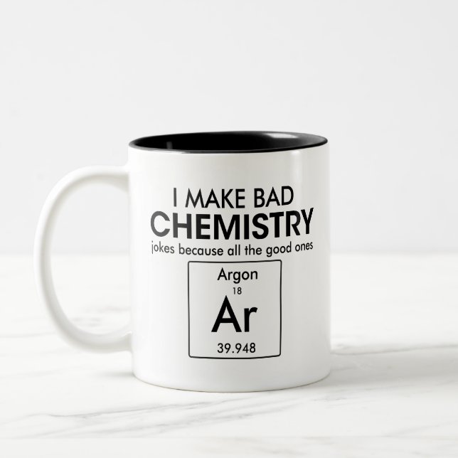 Humourous Good Chemistry Jokes Argon Funny Gift Two-Tone Coffee Mug (Left)