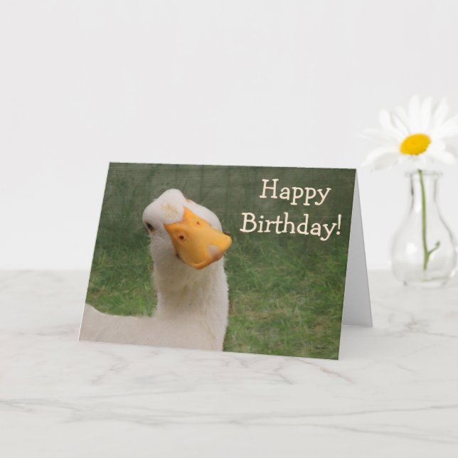 Humourous Goose Birthday Card (Small Plant)