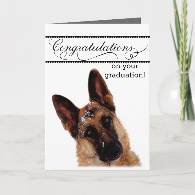 Humourous Graduation Card with German Shepherd (Front)