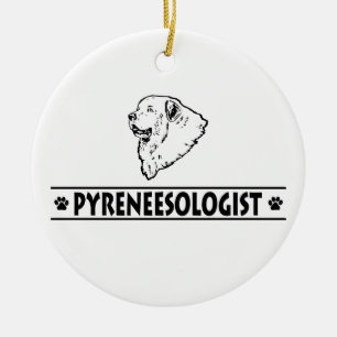 Humourous Great Pyrenees Ceramic Tree Decoration
