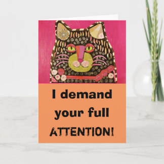 Humourous Greeting Card with Cool Cat