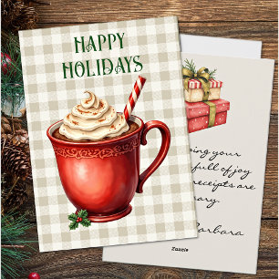 Humourous Greeting Happy Holidays Hot Chocolate Holiday Card