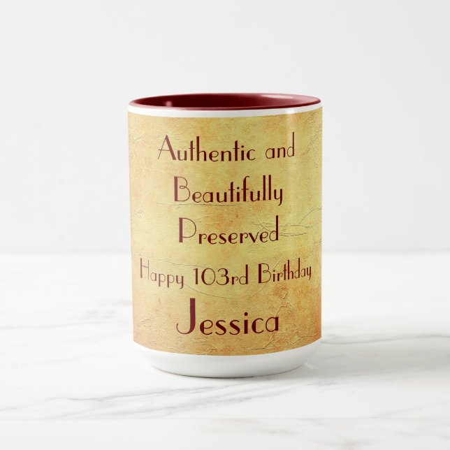 Humourous Happy 103rd Birthday Mug (Center)