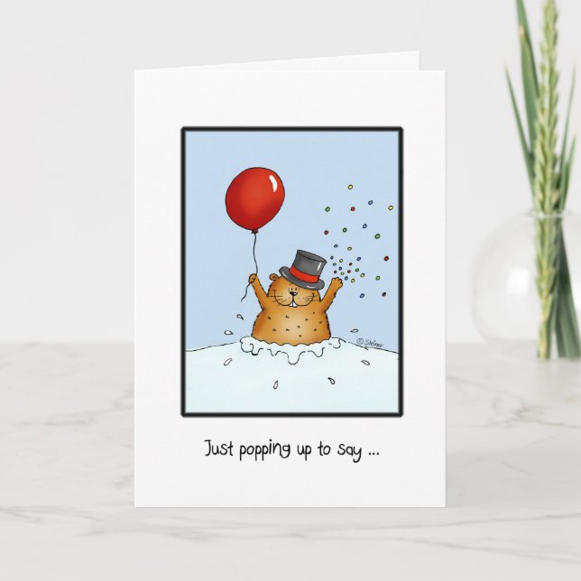Humourous Happy Groundhog Day Card (Front)