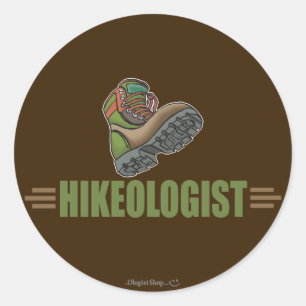 Humourous Hiking Classic Round Sticker