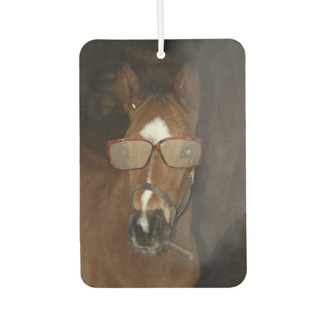 Humourous Horse Foal Smoking Cigar Air Freshener (Front)