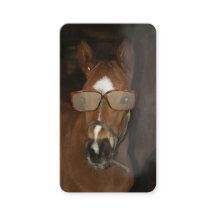 Humourous Horse Foal Smoking Cigar Contact Card