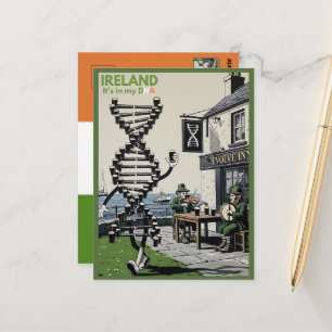 Humourous Irish DNA Postcard