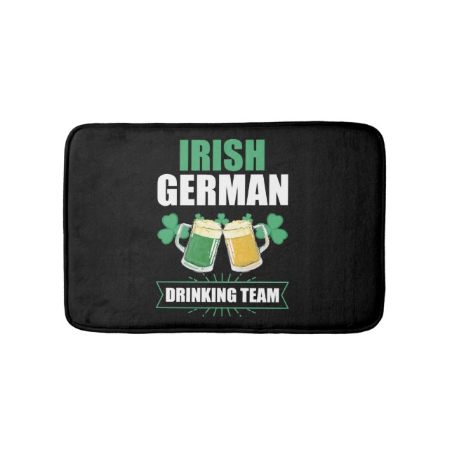 Humourous Irish German Drinking St Patrick Day Bath Mat (Front)