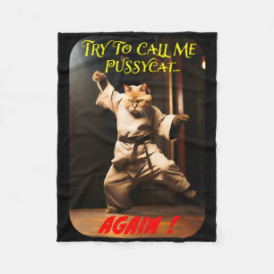 Humourous Karate Theme Fleece Blanket